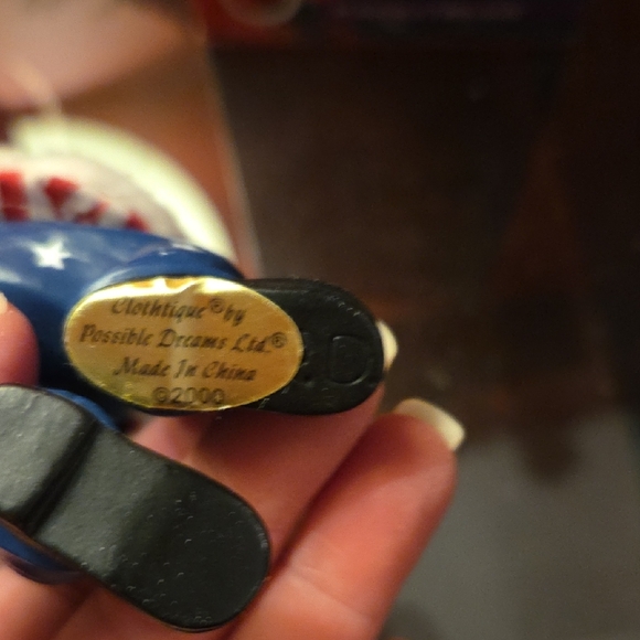 Clothtique Patriotic Santa Claus Ornament with Drum...in Original Box 2000 - Picture 7 of 8